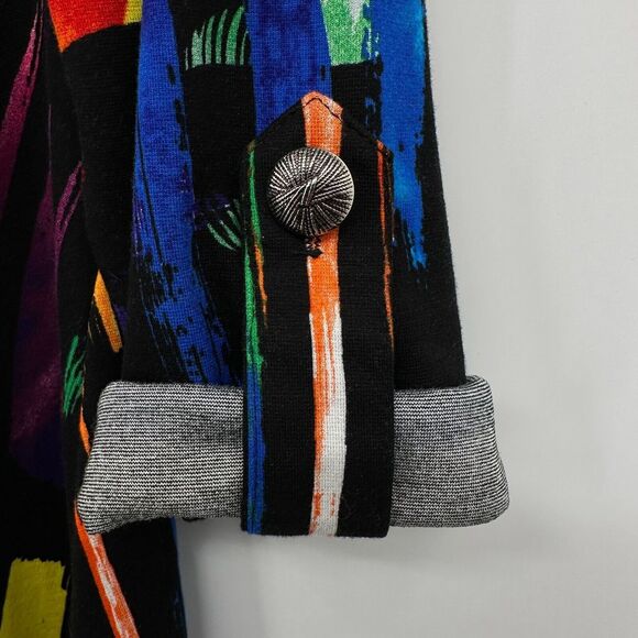 Lior Paris Tunic Top‎ Shirt Blouse Size Small 3/4 Roll Tab Sleeve Art to Wear - Picture 8 of 13